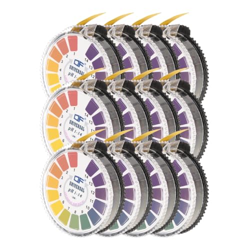 PATIKIL 5 M/Rolle Ph Test Papier Streifen Rolle 12 Rolle Ph 0 14 Voller Bereich Lackmus Ph Tester Säure Base Test Überwachung für Wasser Lebensmittel Seife Speichel von PATIKIL