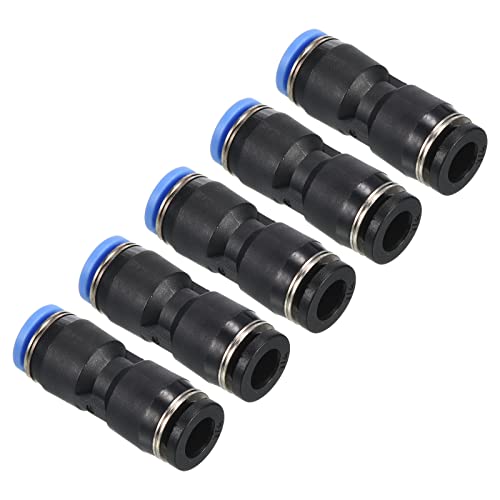 PATIKIL 5-Pack Reduzier Druckverbinder Luftleitungsfitting gerade Verbindungsstücke pneumatische Schnellkupplung 1/4" bis 6mm schwarz & blau von PATIKIL