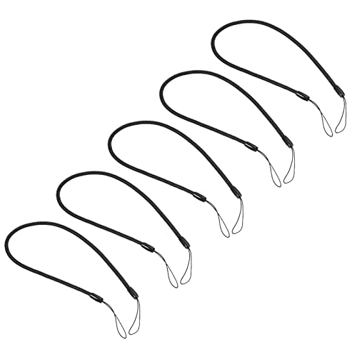PATIKIL 5 Stück Einziehbare Feder Spulen Bänder 11" Kunststoff Spirale Stretchy Schlüsselhalter Durchmesser 3,7 mm Stylus Lanyard Kabel Schwarz von PATIKIL
