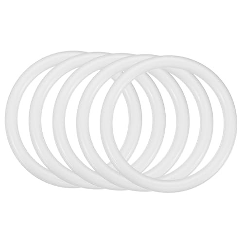 PATIKIL 5 Stück Traumfänger Ringe, Kunststoff-Ringe zum basteln Makramee Kranz Blumen Rundring für Zuhause Auto DIY Handwerk Hochzeit Wanddekorationen, Weiß von PATIKIL