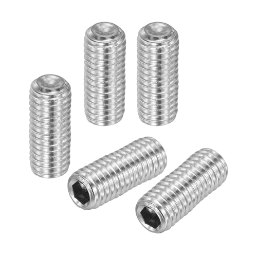 PATIKIL 50 Stück Madenschraube M8 x 25mm, 304 Edelstahl Madenschrauben Set für Türklinken Halterung Möbel Lampen Wasserhahn Reparaturen, Silber Innensechskant Gewindestifte Schrauben Set von PATIKIL