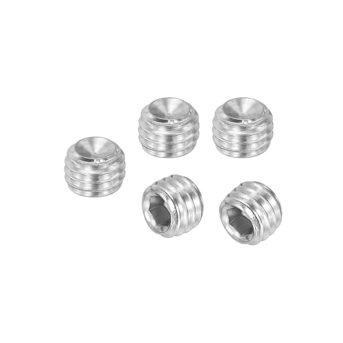 PATIKIL 50 Stück Madenschraube M8 x 6mm, 304 Edelstahl Madenschrauben Set für Türklinken Halterung Möbel Lampen Wasserhahn Reparaturen, Silber Innensechskant Gewindestifte Schrauben Set von PATIKIL