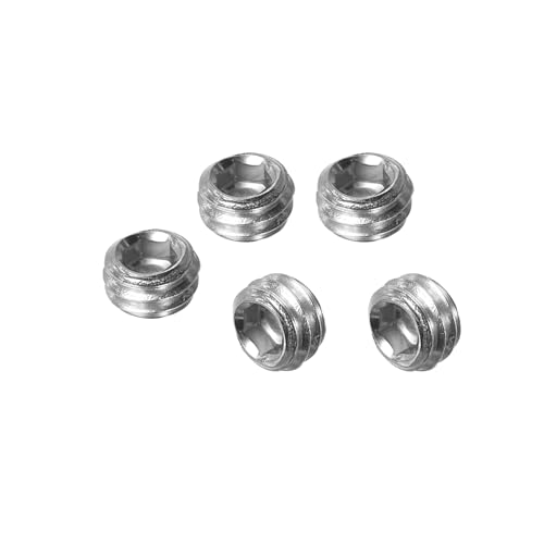 PATIKIL 50 Stück Madenschraube M5 x 3mm, 304 Edelstahl Madenschrauben Set für Türklinken Halterung Möbel Lampen Wasserhahn Reparaturen, Silber Innensechskant Gewindestifte Schrauben Set von PATIKIL
