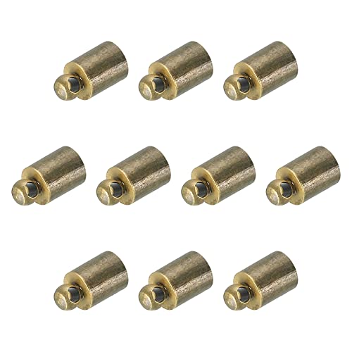 PATIKIL 50Stk Schnur End Kappen 4.6mm End Kappe Fassperlen Kumihimo Endkappen Messing für Leder Kordel Quasten Schmuck Herstellung 9mm Länge Bronze von PATIKIL