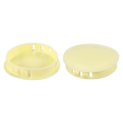 PATIKIL 50mm/2" Kunststoff-Lochstopfen, 6 Stück Flush-Typ Runde Lochstopfen Abdeckung Snap-in-Verriegelungslochrohr für Tisch Küchenschrank Möbel, Blassgelb von PATIKIL