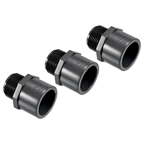 PATIKIL 5Pack 1NPT Stecker Gewinde Leitung Fitting UPVC 1" Steckdose Zeitplan 80 Gerade Rohr Schlauch Anschluss Adapter für Wasserrohre Grau von PATIKIL