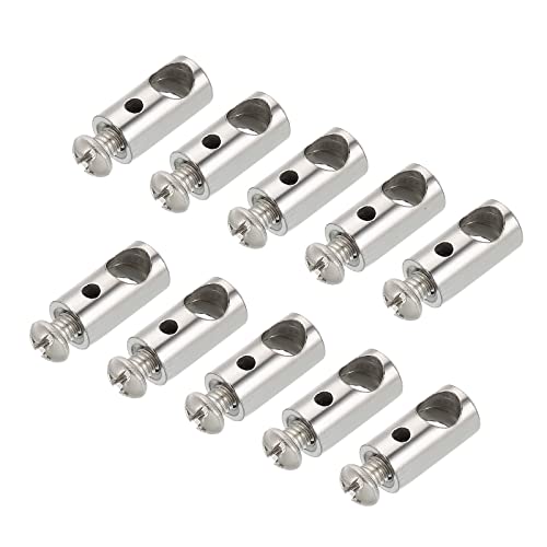 PATIKIL 5Stk. Drahtseilklemmen Stahlkabelklemmen 2,5mm 6,1mm Doppellöcher Drahtschloss Seilbefestigungsclip mit M4*0,7 Schrauben für Kabel 8x17mm von PATIKIL