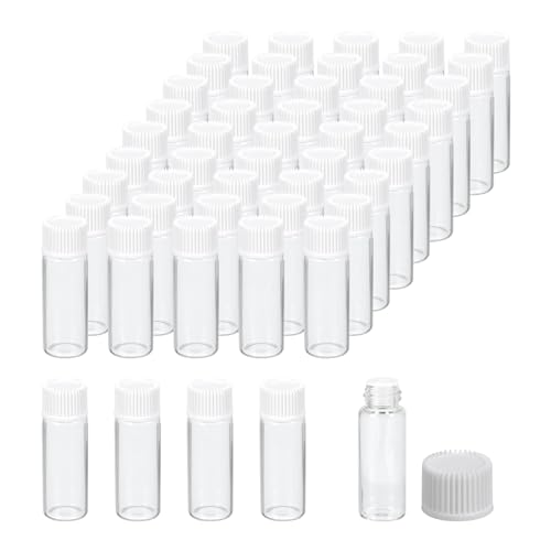 PATIKIL 5ml Ätherische Ölflaschen, 50er Packung klare Glasflaschen mit Orifice Reducer Probenvialen Schraubverschluss Aufbewahrungsflaschen Behälter Stil 1, Weiß PATIKIL 5ml Ätherische Ölflaschen, 50er Packung klare Glasflaschen mit Orifice Reducer Probenvialen Schraubverschluss Aufbewahrungsflaschen Behälter Stil 1, Weiß von PATIKIL