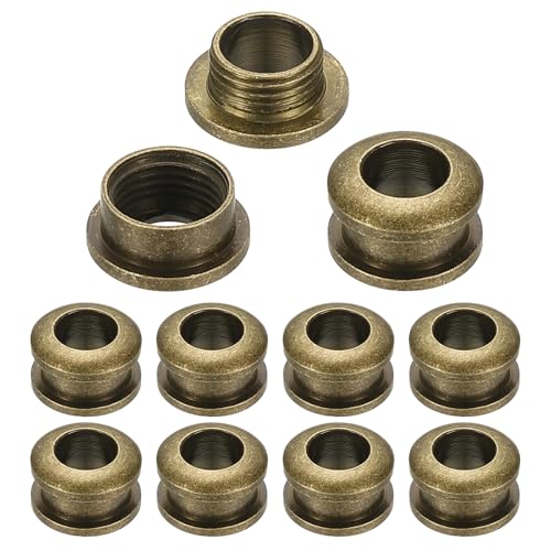 PATIKIL 5mm(1/5 Zoll) Massive Messing-Lochösen, 10 Stück Bogenoberfläche Selbstsichernde Ösen mit Unterlegscheibe für Schuhe Kleidung Handwerk Tasche Lederhandwerk, Bronze von PATIKIL
