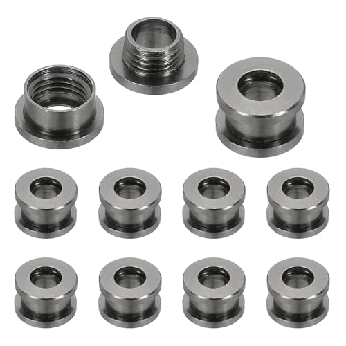 PATIKIL 5mm(1/5 Zoll) Massive Messing-Lochösen, 10 Stück Flache Selbstsichernde Ösen mit Unterlegscheibe für Schuhe Kleidung Handwerk Tasche Lederhandwerk, Schwarz von PATIKIL