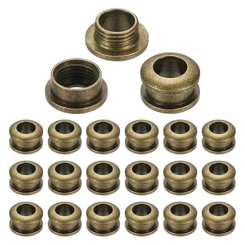 PATIKIL 5mm(1/5 Zoll) Massive Messing-Lochösen, 20 Stück Arc-Oberfläche Selbstsichernde Ösen mit Unterlegscheibe für Schuhe Kleidung Handwerk Tasche Lederhandwerk, Bronze von PATIKIL