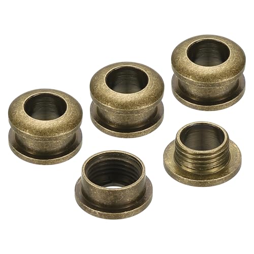 PATIKIL 5mm(1/5 Zoll) Massive Messing-Lochösen, 4 Stücke Bogenoberfläche Selbstsichernde Ösen mit Unterlegscheibe für Schuhe Kleidung Handwerk Tasche Lederhandwerk, Bronze von PATIKIL