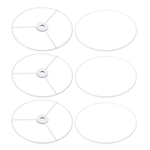PATIKIL 6" E26 E27 Lampenschirm Ring Gestell 3 Pack Lampenschirm Halter Draht Rahmen Heimwerker Trommelring für Tisch Stehlampe Weiß von PATIKIL
