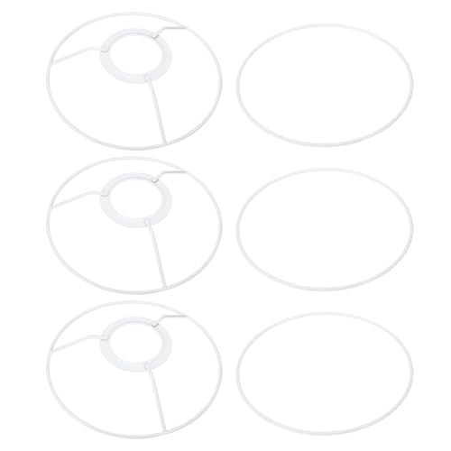 PATIKIL 6" E26 E27 Lampenschirm Ring Gestell mit Europäischer Installateur 3 Pack Lampenschirm Halter Draht Rahmen Heimwerker Trommelring für Tisch Stehlampe Weiß von PATIKIL