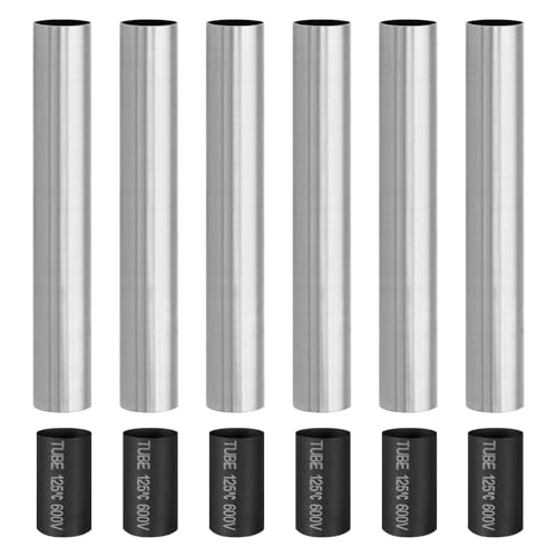 PATIKIL 6" Hohe Kerzenhülsen, 6 Stück Metall E12 Kronleuchterfassungshülsen mit Isolierung Schrumpfschlauch Flammschutzrohr Glühbirnenlampensockelhalter für Lampen, Chrom PATIKIL 6" Hohe Kerzenhülsen, 6 Stück Metall E12 Kronleuchterfassungshülsen mit Isolierung Schrumpfschlauch Flammschutzrohr Glühbirnenlampensockelhalter für Lampen, Chrom von PATIKIL