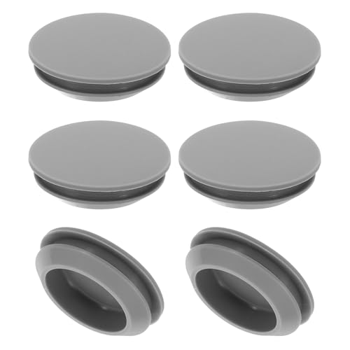 PATIKIL 6 Stück Silikonstopfen 27 mm Silikon Lochstopfen, Runden Gummistopfen, Montagedurchmesser für 25-27 mm abdeckkappen für bohrlöcher blindstopfen, verschlussstopfen, Grau von PATIKIL