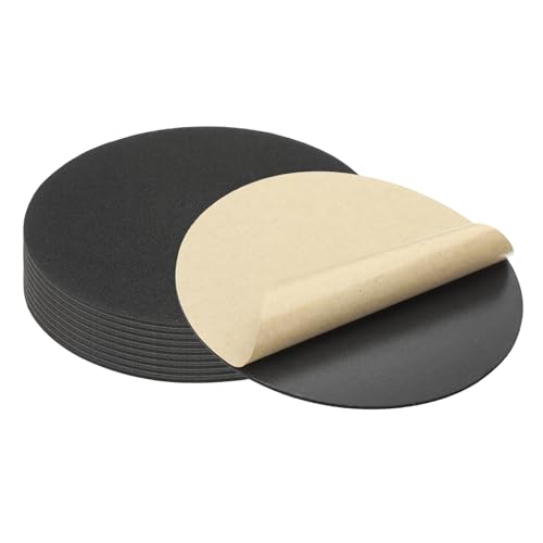 PATIKIL 6 Zoll Filzgleiter Selbstklebend, 10 Stück 2 mm Dicke Antirutsch Pads Runde Eva Anti Rutsch Pad Rechteckige Möbel Rutschhemmer für Möbelfüße Stuhlbeine, Sofas usw, Schwarz von PATIKIL