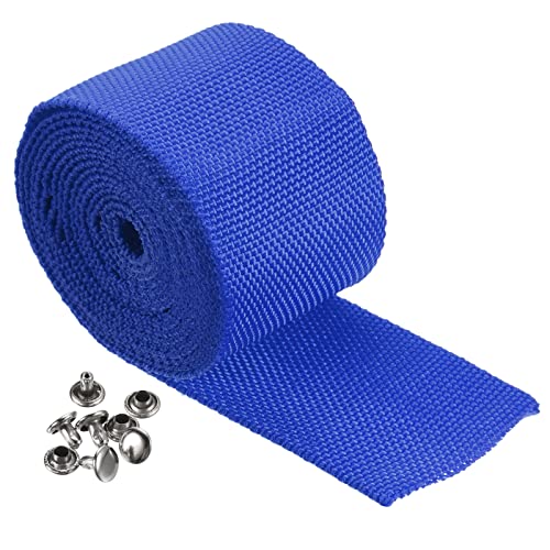 PATIKIL 6.6Ft Seilschutz Polyester Kabel Abdeckung Seilschutz Hülle mit Schnallen passend für 45mm Breite Kabelleitungen Blau von PATIKIL