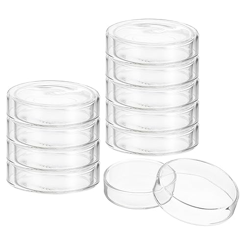 PATIKIL 60mm Hoch Borosilikatglas Petrischalen mit Deckel 10 Pack Petriplatten Gewebekultur Platte für Labor Wissenschaft Versuch Klar von PATIKIL