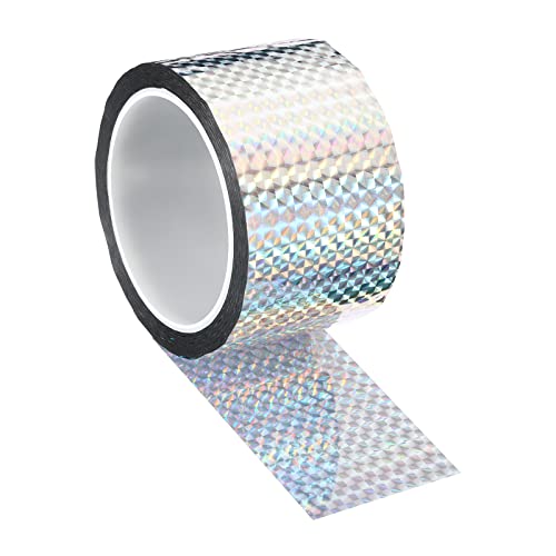 PATIKIL 60mmx50m Prismenband Holographisch Reflektierend Selbstklebend für DIY Kunst Handwerk Verpackung Dekoration Silber von PATIKIL