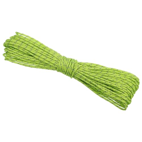 PATIKIL 65 Fuß reflektierende Abspannleine für Camping, 2mm Zeltleine aus Nylon Paracord Seil für Campingzelt, Tarps und Wandern, Fluoreszierendes Grün (20M) von PATIKIL