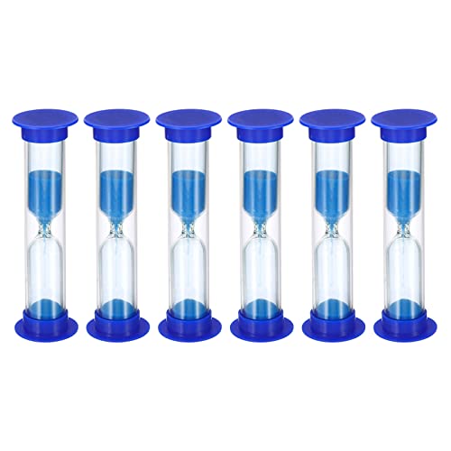 PATIKIL 6Stk 2 Minute Sanduhr Klein Sanduhr mit Plastik Cover Abwärtszählende Sanduhr für Spiele Küche Party Geschenke DIY Dekoration Blau von PATIKIL