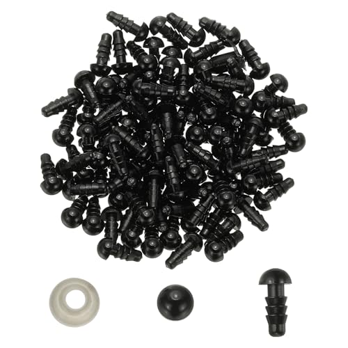 PATIKIL 6mm Sicherheitsaugen, 150er Set Kunststoff-Sicherheitsaugen mit Unterlegscheiben Sicherheitsaugen für Stofftiere Häkelspielzeug Puppen DIY Handwerk, Schwarz PATIKIL 6mm Sicherheitsaugen, 150er Set Kunststoff-Sicherheitsaugen mit Unterlegscheiben Sicherheitsaugen für Stofftiere Häkelspielzeug Puppen DIY Handwerk, Schwarz von PATIKIL