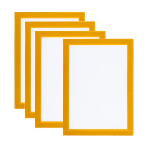 PATIKIL 6x8 Magnetischer Bilderrahmen, 4 Stück A5 Magnetischer Rahmen Magnetische Fotorahmen Selbstklebend Wiederverwendbar für Kühlschrank Fenster Wand, Gelb von PATIKIL