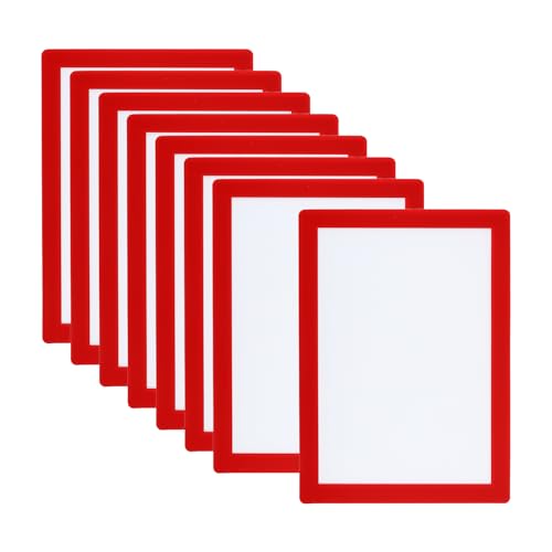 PATIKIL 6x8 Magnetischer Bilderrahmen, 8 Stück A5 Magnetischer Rahmen Magnetische Fotorahmen Selbstklebend Wiederverwendbar für Kühlschrank Fenster Wand, Rot von PATIKIL
