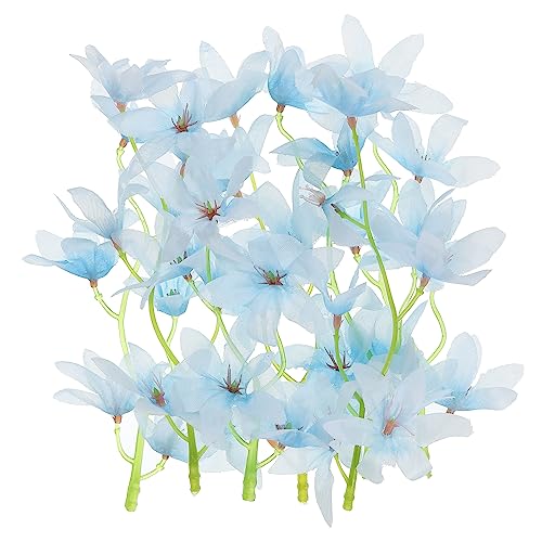 PATIKIL 18cm 12 Stück Künstliche Blumen Kunstblumen Orchideenblume Schwebend Kerzen Simulation Blume Zylinder Vasenfüller für Zuhause Hochzeit Dekoration Blau von PATIKIL