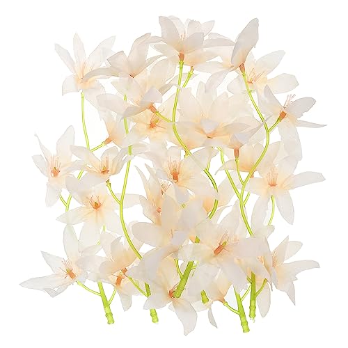 PATIKIL 7" 12Stk Künstliche Orchideenblume Schwebend Kerzen Simulation Blume Zylinder Vasenfüller für Zuhause Hochzeit Dekoration Champagne von PATIKIL