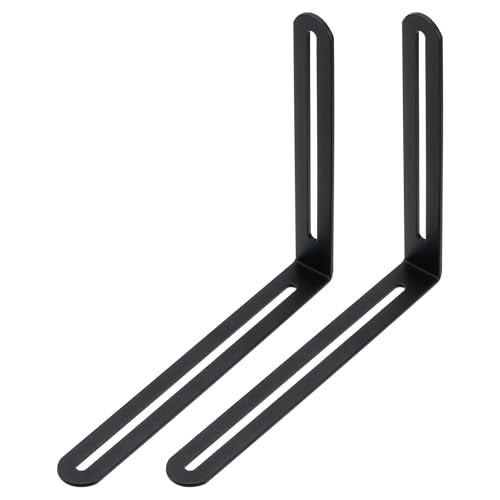 PATIKIL 7 22/25" Verstellbare L-Form Eckwinkelstütze mit Schlitz, 2 Stück Verschiebbarer Gelenkwinkel Rechter Winkel Halterung Metall Eckverbinder Halterung für Holzstuhl Möbel, Schwarz von PATIKIL