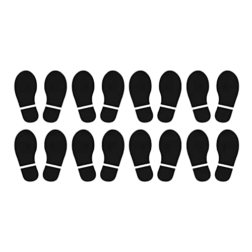 PATIKIL 7.9x3.3" Fußabdrücke Boden Aufkleber 8 Paare PVC Schuhe Fußabdruck Boden Wand Treppe Abziehbild Aufkleber für Hause Klassenraum Deko Schwarz von PATIKIL