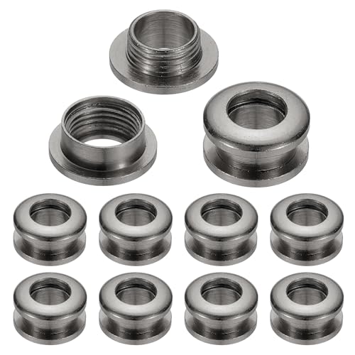 PATIKIL 7mm(2/7 Zoll) Massive Messing-Lochösen, 10 Stück Arc-Oberfläche Selbstsichernde Ösen mit Unterlegscheibe für Schuhe Kleidung Handwerk Tasche Lederhandwerk, Schwarz von PATIKIL