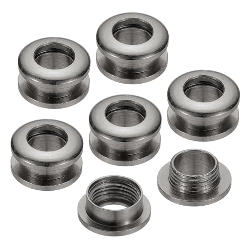 PATIKIL 7mm(2/7 Zoll) Massive Messing-Lochösen, 6 Stücke Bogenoberfläche Selbstsichernde Ösen mit Unterlegscheibe für Schuhe Kleidung Handwerk Tasche Lederhandwerk, Schwarz von PATIKIL
