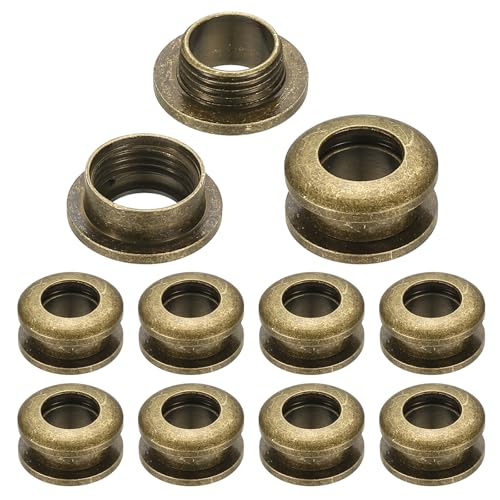 PATIKIL 7mm(2/7 Zoll) Massivmessing-Lochösen, 10 Stück Arc-Oberfläche Selbstsichernde Ösen mit Unterlegscheibe für Schuhe Kleidung Handwerk Tasche Lederhandwerk, Bronze von PATIKIL