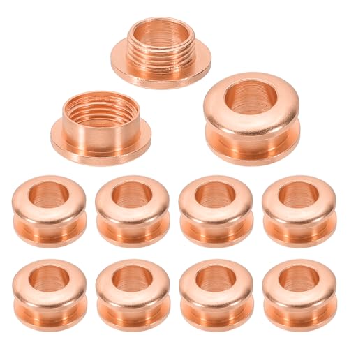 PATIKIL 7mm(2/7 Zoll) Massivmessing-Lochösen, 10 Stück Arc-Oberfläche Selbstsichernde Ösen mit Unterlegscheibe für Schuhe Kleidung Handwerk Tasche Lederhandwerk, Roségold von PATIKIL