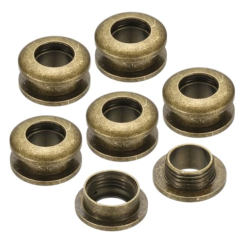 PATIKIL 7mm(2/7 Zoll) Massivmessing-Lochösen, 6 Stück Arc-Oberfläche Selbstsichernde Ösen mit Unterlegscheibe für Schuhe Kleidung Handwerk Tasche Lederhandwerk, Bronze von PATIKIL