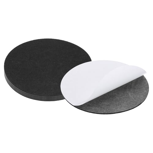 PATIKIL Filzgleiter Selbstklebend 8.5 Zoll Durchmesser, 6 Stück Filzgleiter für Stühle Möbel, 3mm Dicke Möbelgleiter Filz Selbstklebend, Schwarz von PATIKIL