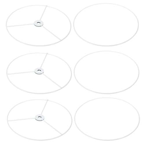 PATIKIL 8" E26 E27 Lampenschirm Ring Gestell 3 Pack Lampenschirm Halter Draht Rahmen Heimwerker Trommelring für Tisch Stehlampe Weiß von PATIKIL