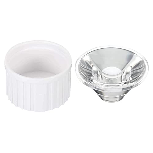 PATIKIL 8 Satz 20mm LED Linse 60 Grad mit Kunststoff Halter Acryl Optische Linsen für 1W 3W Hochleistungs LED Licht Weiß Transparent von PATIKIL