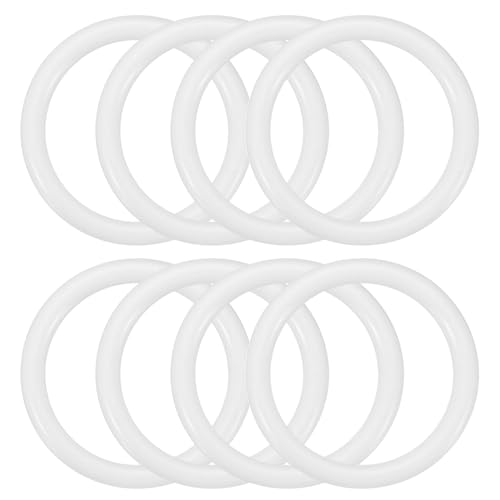 PATIKIL 8 Stück Traumfänger Ringe, Kunststoff-Ringe zum basteln Makramee Kranz Blumen Rundring für Heim Auto DIY Handwerk Hochzeit Wanddekorationen, Weiß von PATIKIL