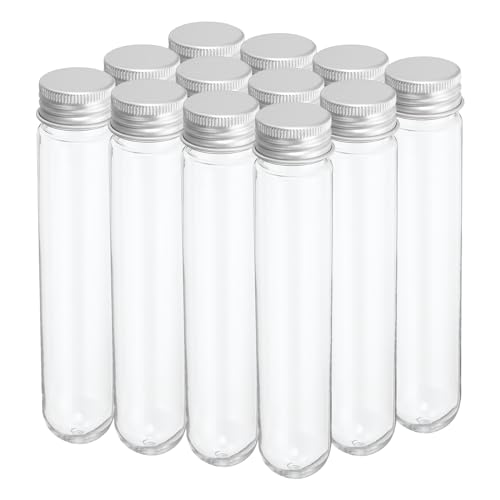 PATIKIL 80 ml Kunststoff-Teströhrchen mit Schraubverschlüssen, 12 Stück 156x30 mm Röhrchen für wissenschaftliche Partydekoration, Aufbewahrung von Süßigkeiten, silberfarben PATIKIL 80 ml Kunststoff-Teströhrchen mit Schraubverschlüssen, 12 Stück 156x30 mm Röhrchen für wissenschaftliche Partydekoration, Aufbewahrung von Süßigkeiten, silberfarben von PATIKIL