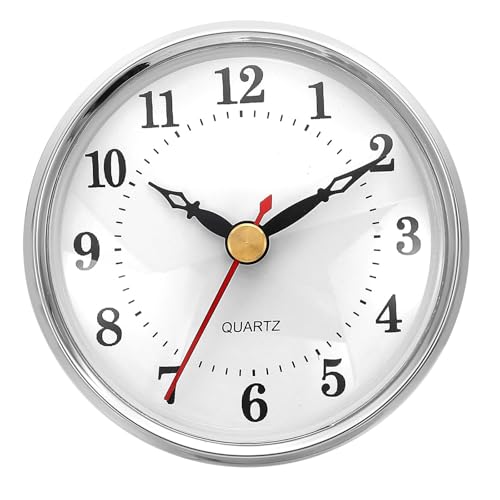 PATIKIL 80mm Quarz Uhrwerk Wanduhr, Stille Arabische Ziffern Kaminuhren, Ersatz für Tischuhr, Stehuhr, Standuhr (Silberfarben/Weiß Stil 14) von PATIKIL