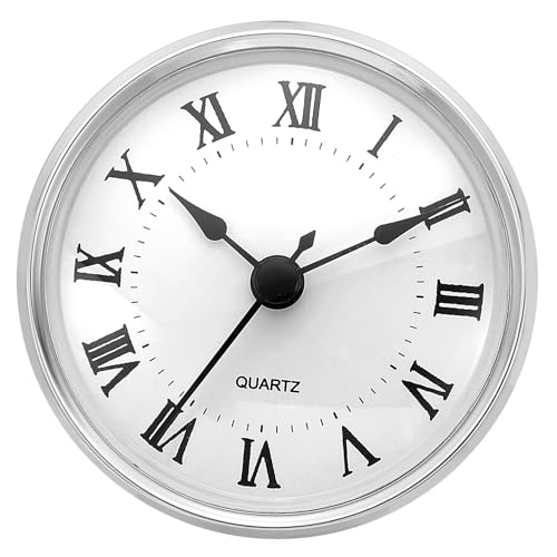 PATIKIL 80mm Quarzuhr-Einsatz, runde Quarzwerk-Miniaturuhr Mini arabische Ziffern Uhr passen 76mm Durchmesser Loch für Ersatz nach Hause, Stil 25, Gold-Ton von PATIKIL