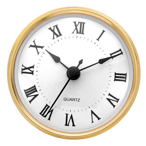 PATIKIL 80mm Quarzuhr Einsatz, runde Quarzwerk Miniaturuhr Mini römische Ziffern Uhr Fit 76mm Durchmesser Loch für Ersatz Haus, Stil 24, Silberton von PATIKIL