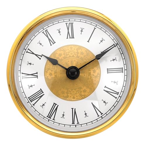 PATIKIL 80mm Quarz Uhrwerk Wanduhr, Stille Römische Ziffern Kaminuhren, Ersatz für Tischuhr, Stehuhr, Standuhr (Goldfarben, Stil 15) von PATIKIL