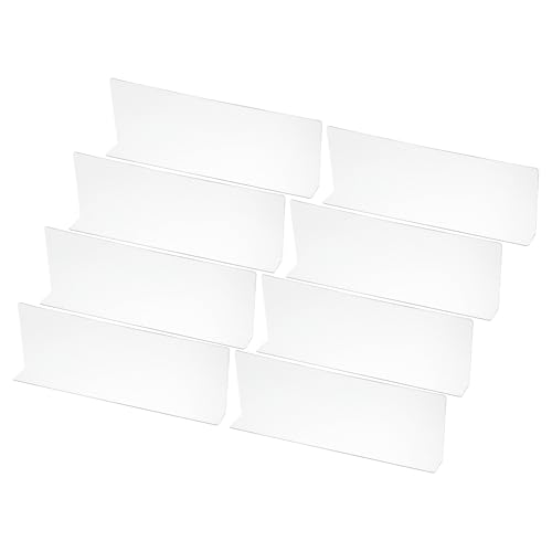 PATIKIL 8er-Pack Regal-Trenner zur Schrankorganisation, 13,8x1,6x4,8" Acryl-Schranktrenner Küchenschrankregale Unter-Bett-Blocker für Schlafzimmer Küche Büro, Transparent von PATIKIL