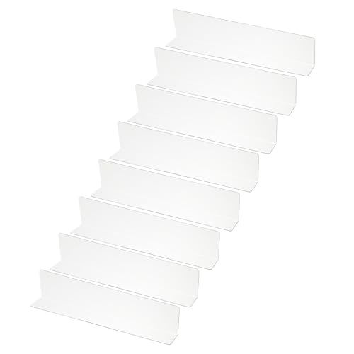 PATIKIL 8er-Pack Regaltrenner für die Schrankorganisation, 11,1x1,2x2,4" Acryl-Schranktrenner Küchenschrankregale Unter-Bett-Blocker für Schlafzimmer Küche Büro, Transparent von PATIKIL