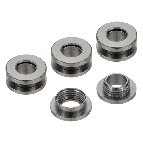 PATIKIL 8mm(1/3 Zoll) Massive Messing-Lochösen, 4 Stück Flache Selbstsichernde Ösen mit Unterlegscheibe für Schuhe Kleidung Handwerk Tasche Lederhandwerk, Schwarz von PATIKIL